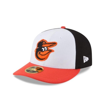 White Baltimore Orioles Hat - New Era MLB Authentic Collection Low Profile 59FIFTY Fitted Caps USA6512497